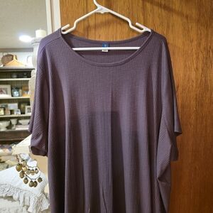 Old Navy Ribbed Short Sleeve Top in Plum